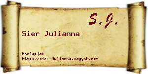 Sier Julianna névjegykártya